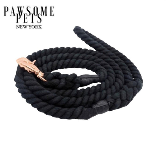 PAWSOME PETS NEW YORK ROPE LEASH - NOIR