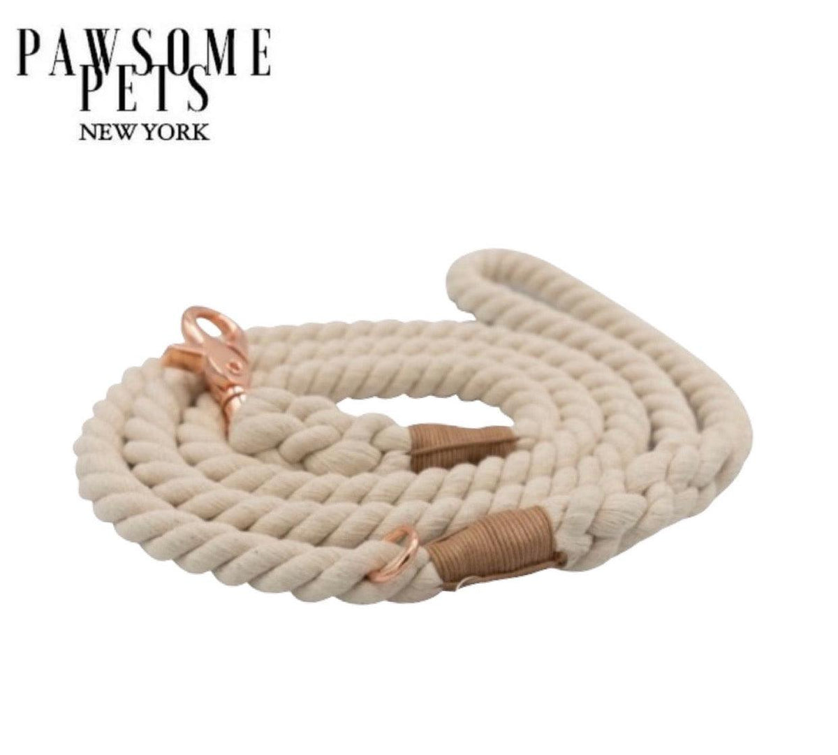 PAWSOME PETS  NEW YORK ROPE LEASH - NATURAL