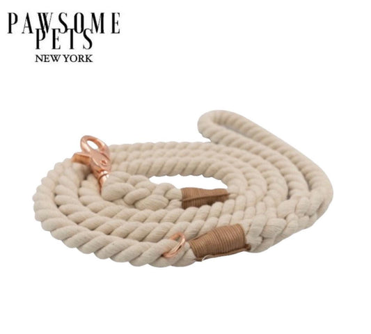 PAWSOME PETS  NEW YORK ROPE LEASH - NATURAL