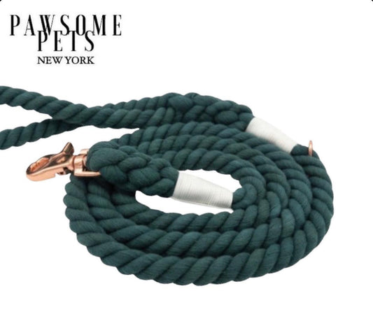 PAWSOME PETS NEW YORK - ROPE LEASH - EMERALD