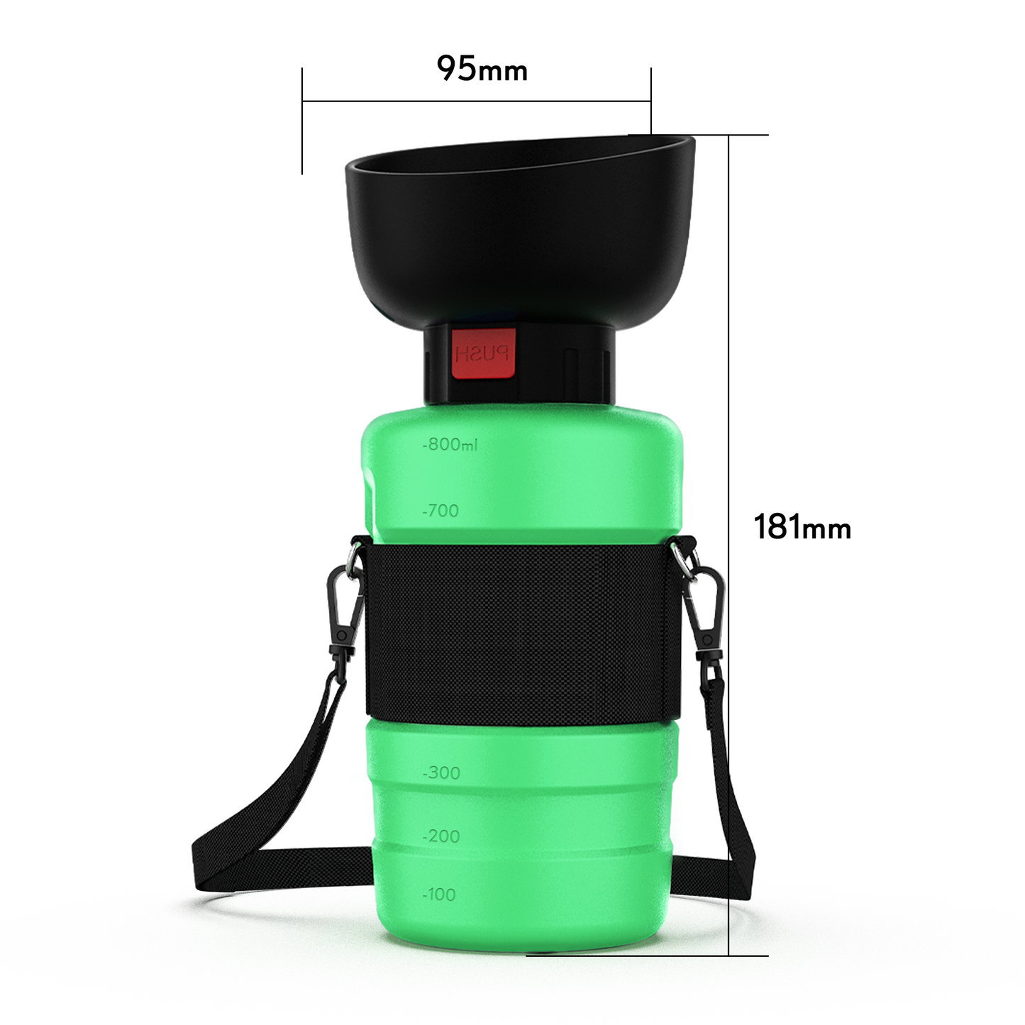 28oz Portable Dog Water Bottle Dispenser-3Gen-Green