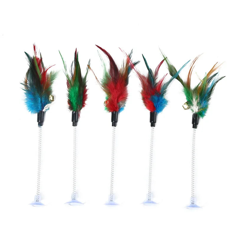 Interactive Spring Mouse & Feather Cat Toy