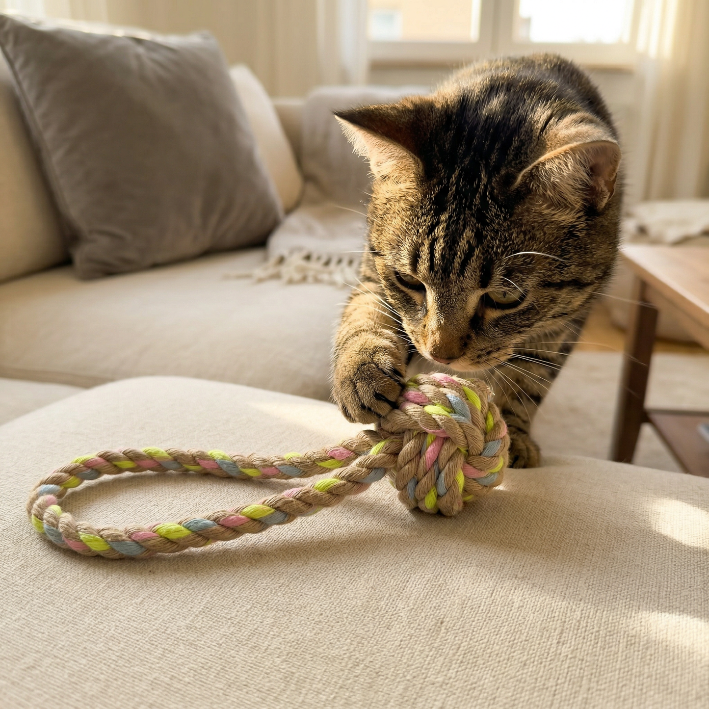 Rainbow Joy Hemp Rope Tug Toys ｜Small and Large