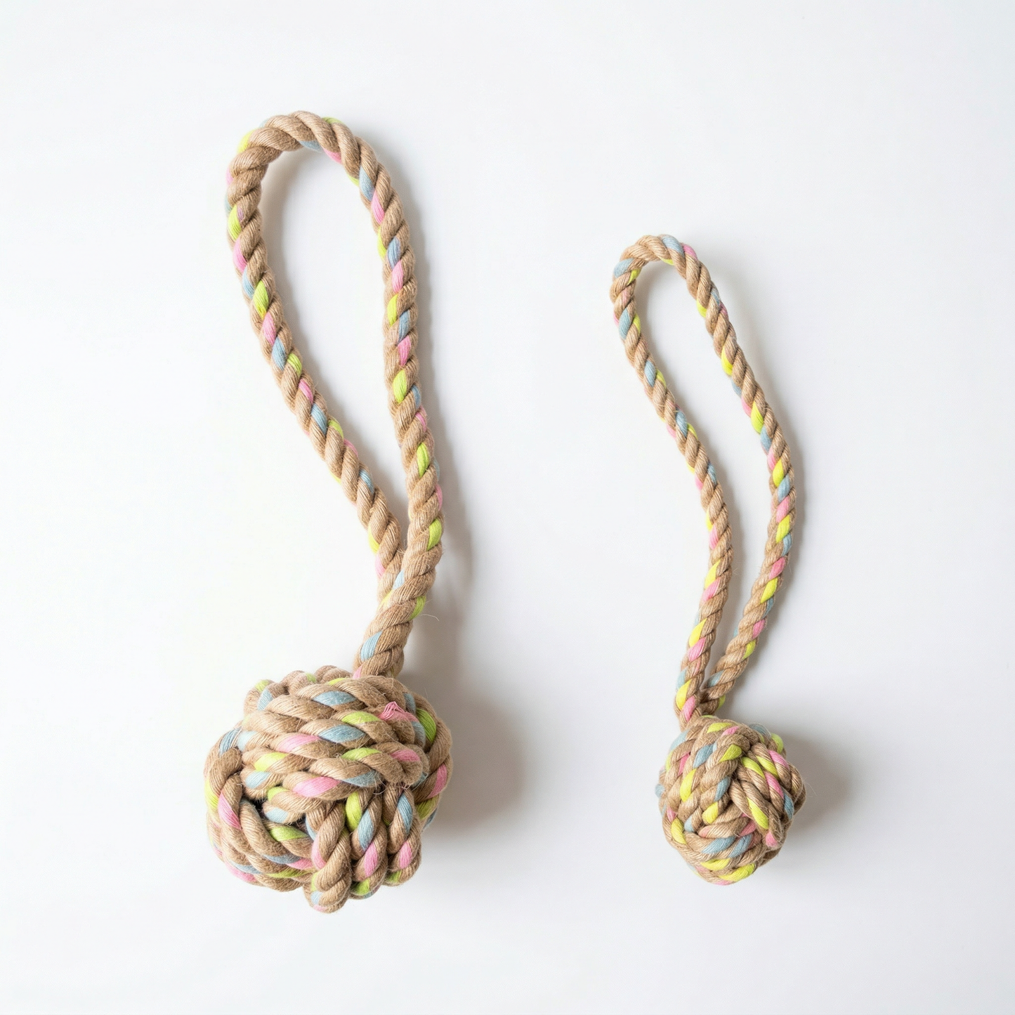 Rainbow Joy Hemp Rope Tug Toys ｜Small and Large